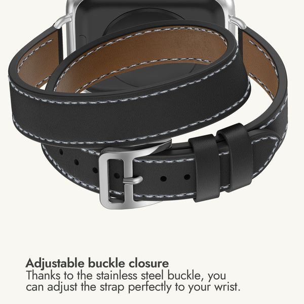 Selencia Élan Double strap band Apple Watch | 38/40/41/42 mm - Black