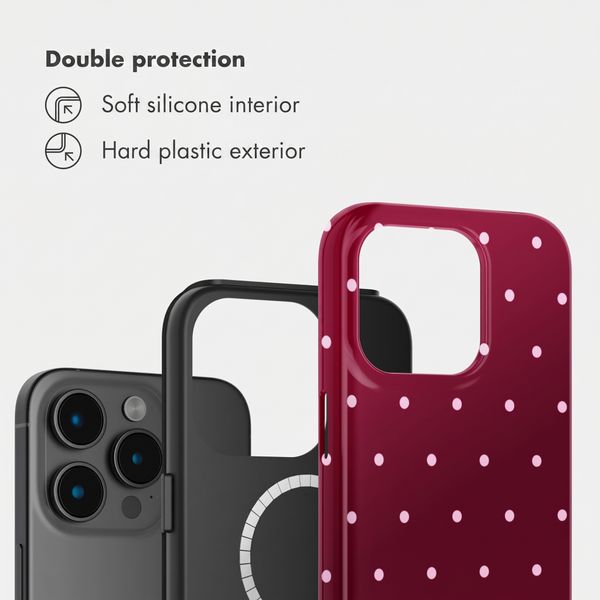 Selencia Vivid Back Cover with MagSafe Apple iPhone 15 Pro - Happy Dots Burgundy