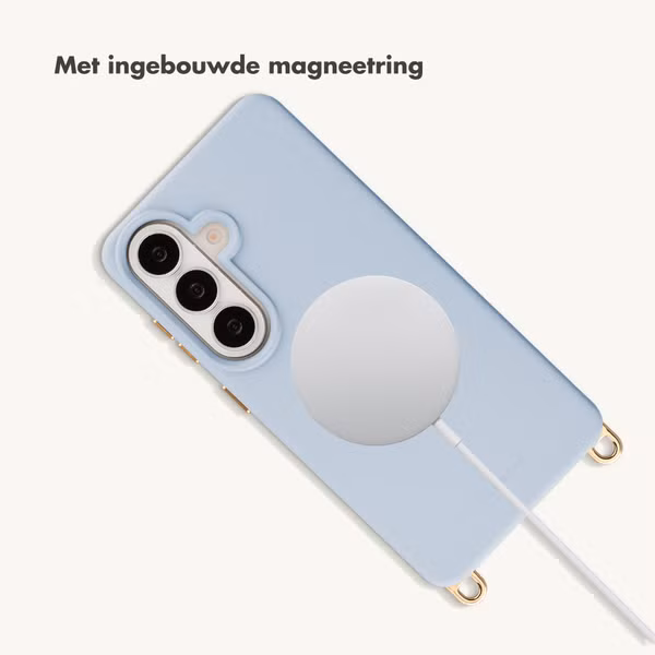 Selencia Rivièra MagSafe Backcover met afneembare haakjes Samsung Galaxy S26 - Powder Blue
