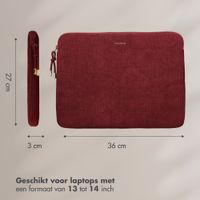Selencia Corduroy Laptophoes 13-14 inch - Laptopsleeve - Deep Burgundy