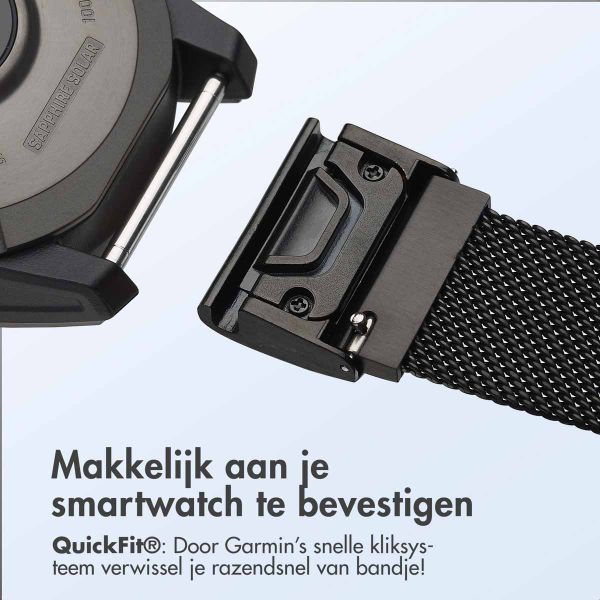 imoshion QuickFit® Milanees bandje  - Garmin 20 mm aansluiting - Maat L/XL - Zwart