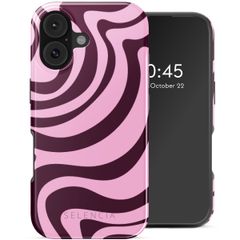 Selencia Vivid Backcover met MagSafe Apple iPhone 17 - Wavy Swirl Pink Plum