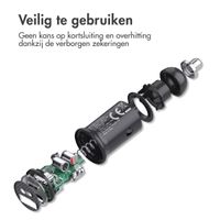 imoshion Mini autolader snellaadbundel - 2 poorten - USB-A Quick Charge - USB-C Power Delivery - 60 Watt + Braided USB-A naar USB-C kabel - 0,5 meter - Zwart