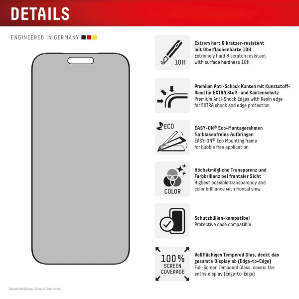 Displex Screenprotector Privacy Glass Apple iPhone 17 Pro Max