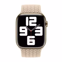 Apple Gevlochten solobandje Apple Watch | 44/45/46/49 mm - Maat 8 - Beige