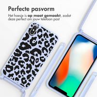 imoshion Siliconen design hoesje met koord Apple iPhone X / Xs - Animal Lila