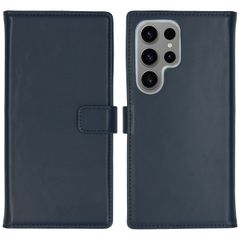 Selencia Echt Leren Bookcase Samsung Galaxy S24 Ultra - Donkerblauw