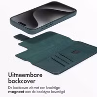 Accezz Leather Bookcase 2-in-1 met MagSafe Apple iPhone 15 Pro Max - Cedar Green