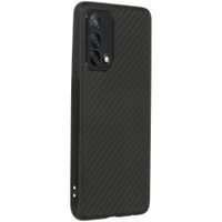 Carbon Softcase Backcover Oppo A74 (4G) - Zwart