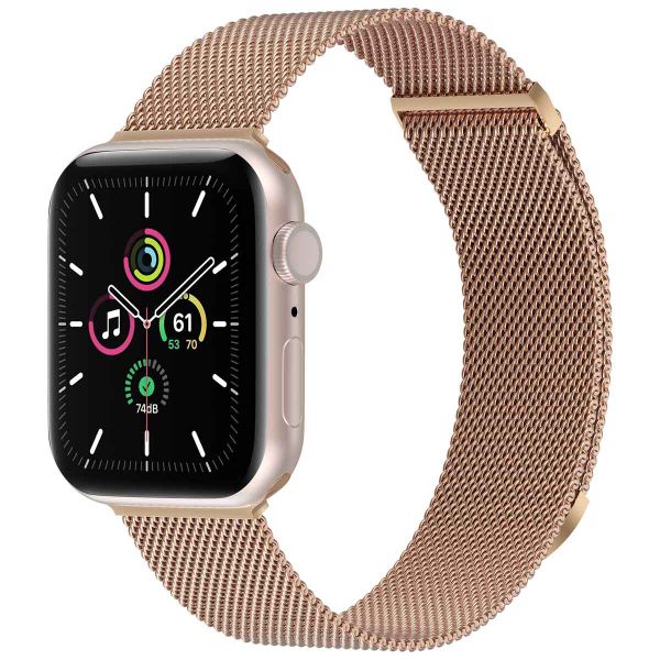 imoshion Milanees magnetisch bandje Apple Watch Series 1 t/m 10 / SE / Ultra (2) (44/45/46/49 mm) - Maat S - Rosé Goud