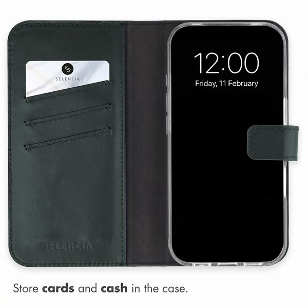 Selencia Genuine Leather Book Case Apple iPhone 18 Pro Max / 17 Pro Max - Green