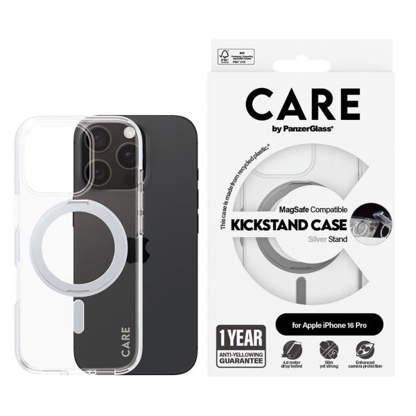 CARE by PanzerGlass Kickstand Case MagSafe iPhone 16 Pro - Zilver