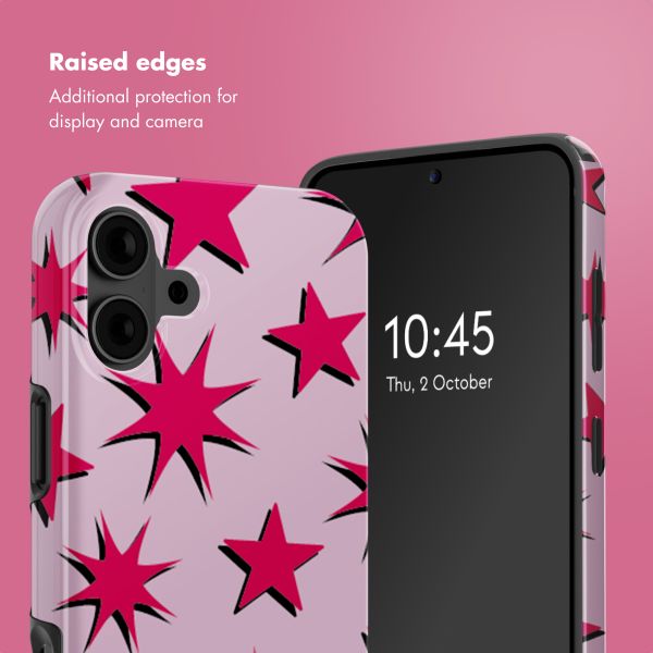 Selencia Vivid Back Cover with MagSafe Apple iPhone 16 - Stars Rubine Red Light Pink