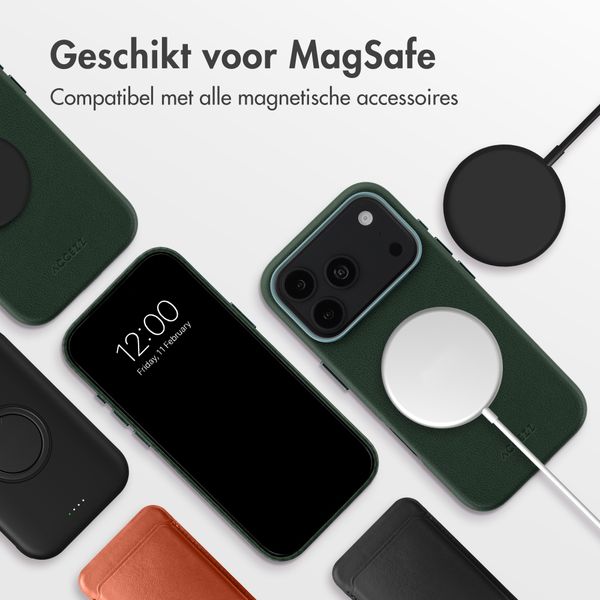 Accezz MagSafe Leather Backcover Apple iPhone 18 Pro Max / 17 Pro Max - Cedar Green
