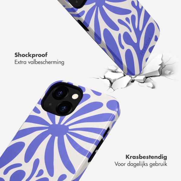 Selencia Vivid Tough Backcover iPhone 13 - Modern Bloom Sapphire Blue