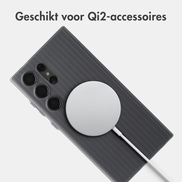 Accezz Lite Backcover met MagSafe | Fluted | Samsung Galaxy S24 Ultra - Grijs