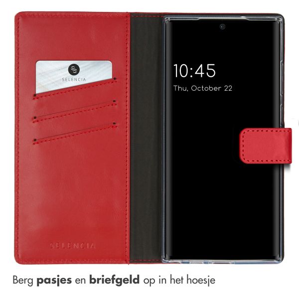 Selencia Echt Lederen Bookcase Samsung Galaxy S23 Ultra - Rood