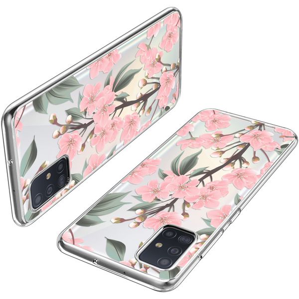 imoshion Design hoesje Samsung Galaxy A51 - Bloem - Roze / Groen