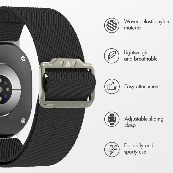 imoshion Elastic Nylon Band Samsung Galaxy Watch 9 (40/44mm) / Watch 8 (40/44mm) / Classic (46mm) - Black