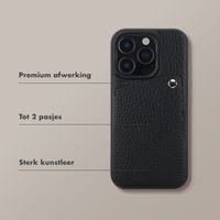 Selencia Riva Backcover met Pashouder Apple iPhone 16 Pro - Zwart