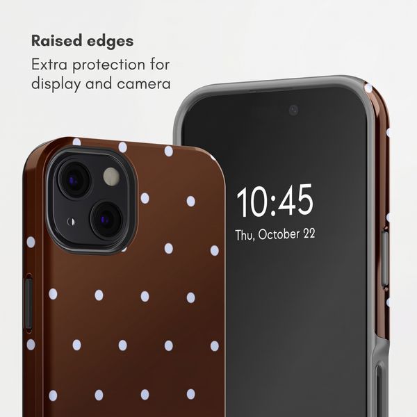 Selencia Vivid Back Cover with MagSafe Apple iPhone 13 - Happy Dots Chocolate