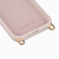 Selencia Rivièra MagSafe Backcover met afneembare haakjes voor de Apple iPhone 17e / 16e - Sorbet Pink + Chain Charm - Silver