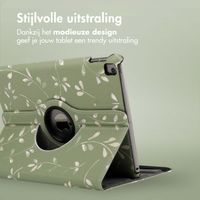 imoshion 360° Draaibare Design Bookcase Apple iPad 9 (2021) 10.2 inch / iPad 8 (2020) 10.2 inch / iPad 7 (2019) 10.2 inch - Green Flowers