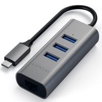 Satechi Aluminium USB Hub | USB-C naar 3x USB-A en ethernet - Space Grey