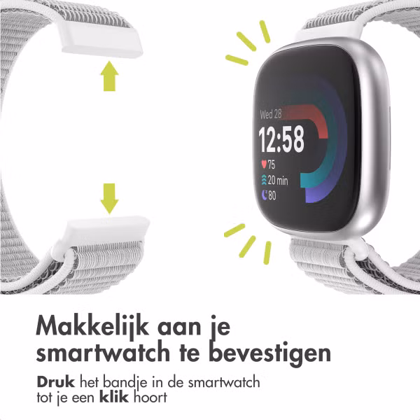 imoshion Nylon bandje Fitbit Versa 4/ 3 / Sense (2) - Grijs
