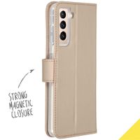 Accezz Wallet Softcase Bookcase Samsung Galaxy S21 Plus - Goud