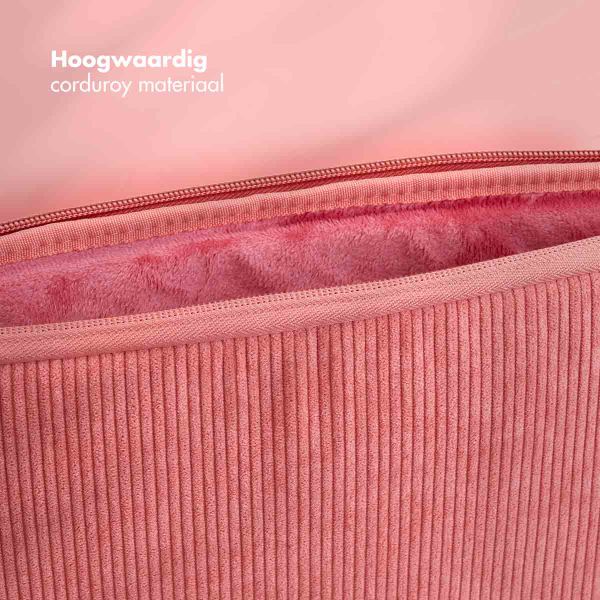 Selencia Corduroy Laptop hoes 13-14 inch - Laptopsleeve - Old Pink