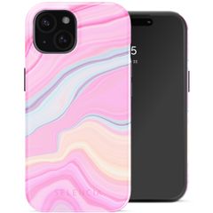 Selencia Vivid Backcover met MagSafe Apple iPhone 15 - Pastel Lipstick Marble