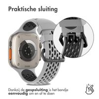 imoshion Siliconen sport bandje gesp Apple Watch Series 1 t/m 10 / SE / Ultra (2) (44/45/46/49 mm) - Grijs / Zwart