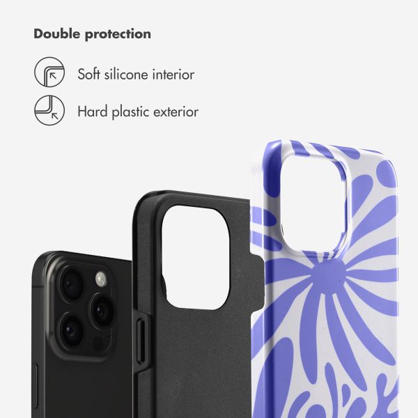 Selencia Vivid Back Cover Apple iPhone 15 Pro Max - Modern Bloom Sapphire Blue