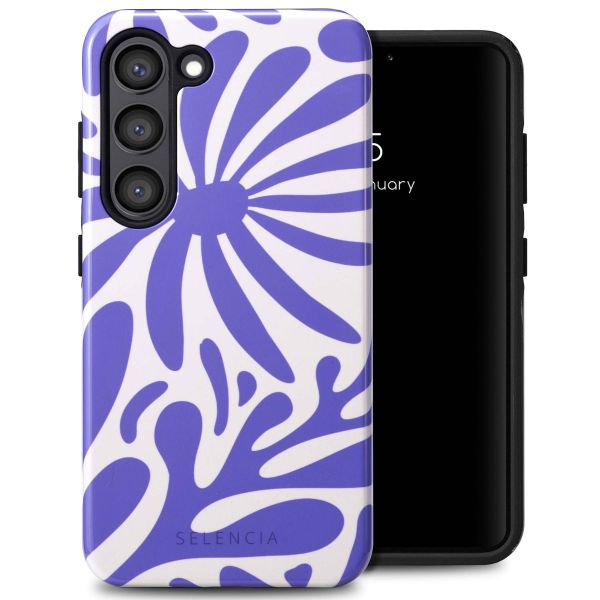 Selencia Vivid Tough Backcover Samsung Galaxy S23 - Modern Bloom Sapphire Blue