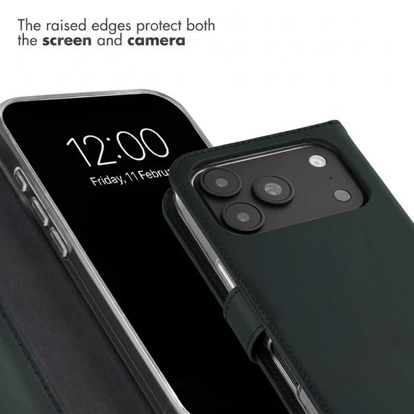 Selencia Genuine Leather Book Case Apple iPhone 18 Pro / 17 Pro - Green
