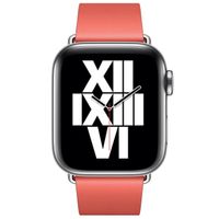 Apple Leather Band Modern Buckle Apple Watch Series 1 t/m 9 / SE (38/40/41 mm) | Series 10 (42 mm) - Maat M - Pink Citrus