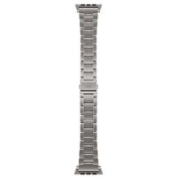 Uniq Osta Stalen band met zelf-verstelbare links Apple Watch Series 1 t/m 10 / SE / Ultra (2) (44/45/46/49 mm) - Titanium Silver