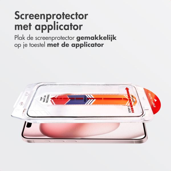 Accezz Gehard Glas Screenprotector + Applicator Apple iPhone 16 / 15