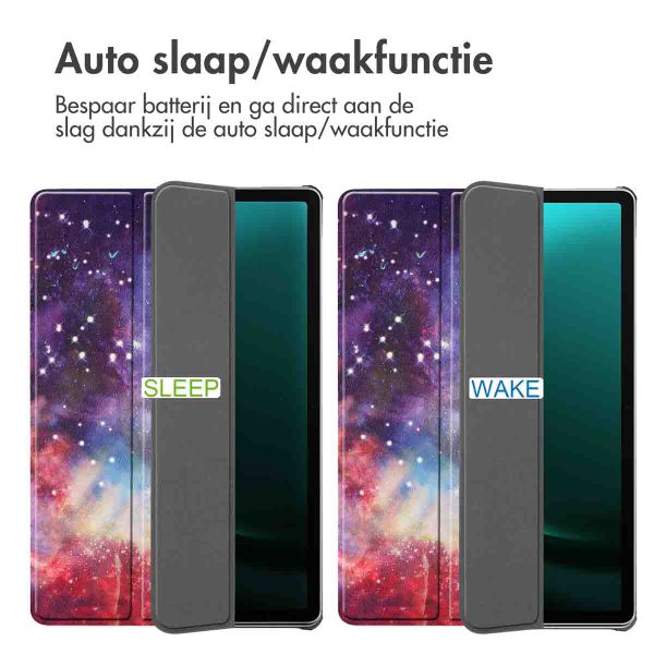 imoshion Design Trifold Bookcase Samsung Galaxy Tab S10 Plus / Tab S9 FE Plus / Tab S9 Plus - Space