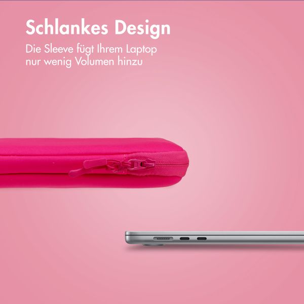 imoshion Laptop hoes 13 inch - Laptopsleeve met vak - Hot Pink