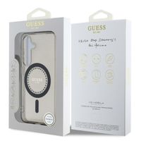 Guess MagSafe IML Rhinestones Case Samsung Galaxy S25 - Zwart