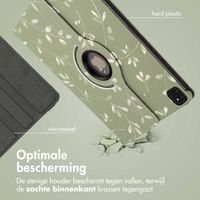 imoshion 360° Draaibare Design Bookcase Apple iPad Pro 12.9 (2018/2020/2021/2022) - Green Flowers
