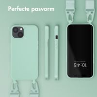 Selencia Siliconen hoesje met afneembaar koord Apple iPhone 13 - Turquoise