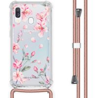 imoshion Design hoesje met koord Samsung Galaxy A40 - Bloem - Roze