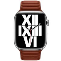 Apple Leather Link Apple Watch Series 1 t/m 11 / SE / Ultra (44/45/46/49 mm) - Maat M/L - Umber