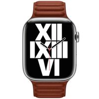 Apple Leather Link Apple Watch Series 1-10 / SE / Ultra (2) - 42/44/45/46/49 mm - Maat M/L - Umber