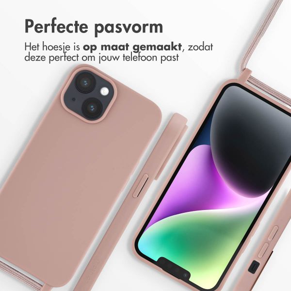 imoshion Siliconen hoesje met koord Apple iPhone 14 - Sand Pink
