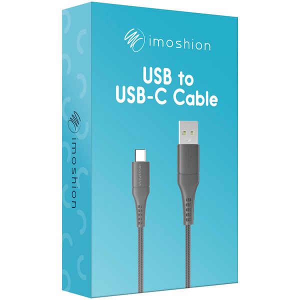 imoshion USB-C naar USB kabel - Gevlochten textiel - 3 meter - Zwart