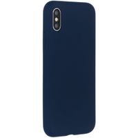 Accezz Liquid Silicone Backcover Apple iPhone X / Xs - Donkerblauw